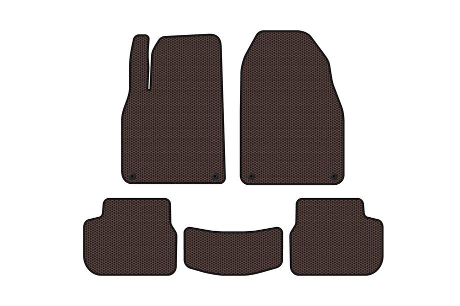 Saab 9-3 2002-2014 Rubber Floor Mats Carsuit (Brown) Image