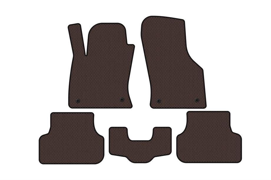 Seat Leon 2013-2020 Rubber floor mats Carsuit (2013-2016, SW, brown) Image