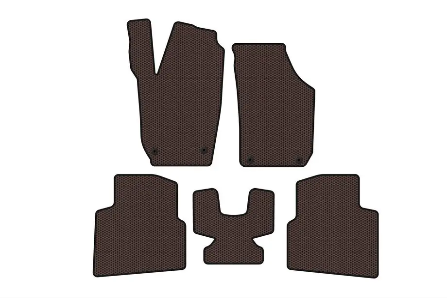 Skoda Roomster 2006-2015 Rubber Floor Mats Carsuit (Brown) Image