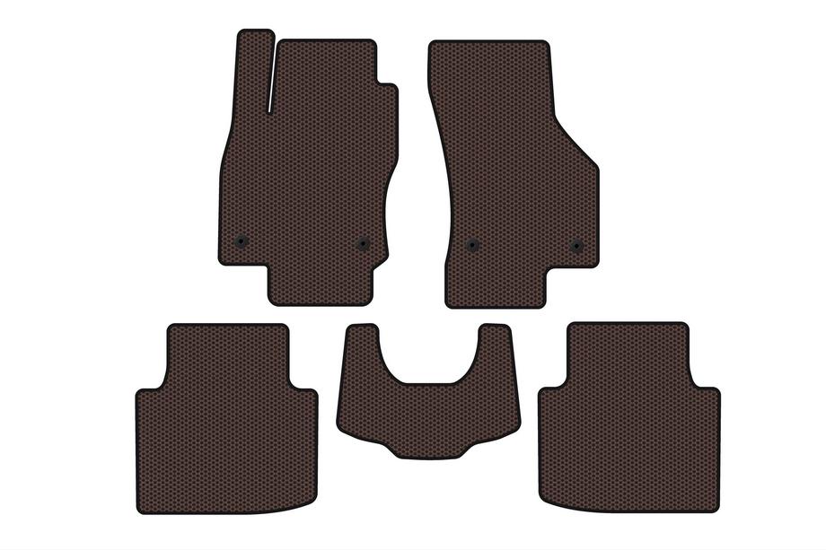 Skoda Superb 2015-2024 Rubber Floor Mats Carsuit (with Paw, Brown) Image