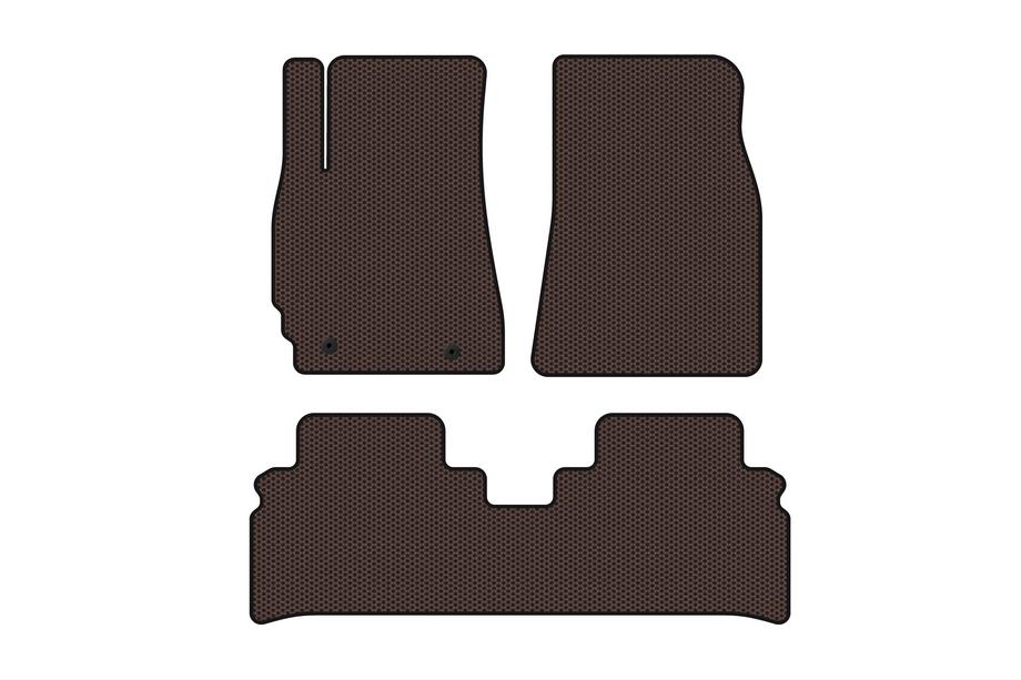 Toyota Highlander 2000-2008 Rubber Floor Mats Carsuit (Brown) Image