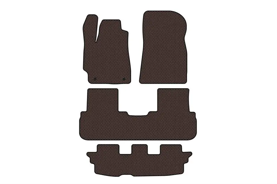 Toyota Highlander 2008-2013 Rubber floor mats Carsuit (2 rows, brown) Image