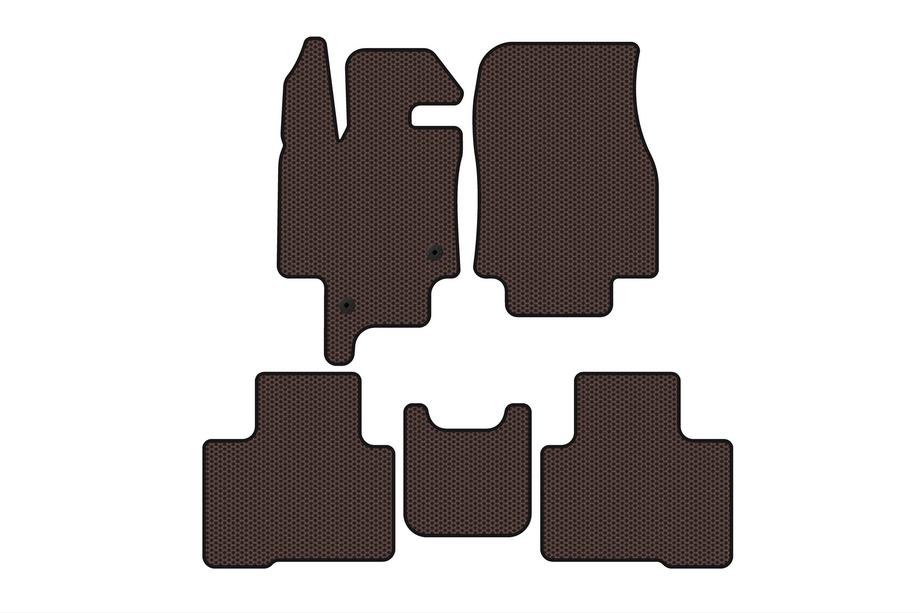 Toyota Highlander 2019- Rubber floor mats Carsuit (2 rows, 7-seater, brown) Image
