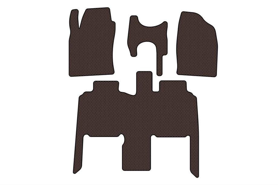 Toyota Previa 2000-2006 Rubber Floor Mats Carsuit (Brown) Image