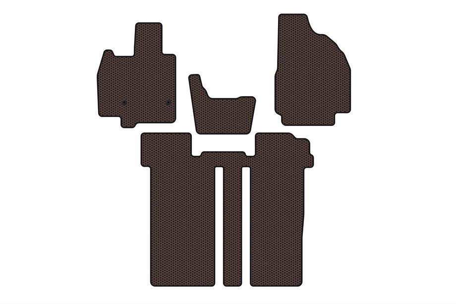 Toyota Previa 2006-2019 Rubber floor mats Carsuit (2 rows, 6-seater, brown) Image