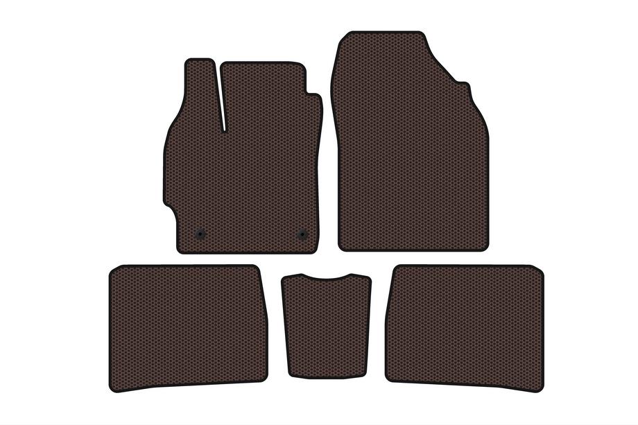 Toyota Prius 2009-2015 Rubber Floor Mats Carsuit (LB, Brown) Image
