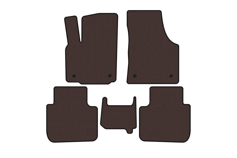 Volkswagen Atlas (Terramont) 2016- Rubber floor mats Carsuit (2 rows, 7-seater, brown) Image