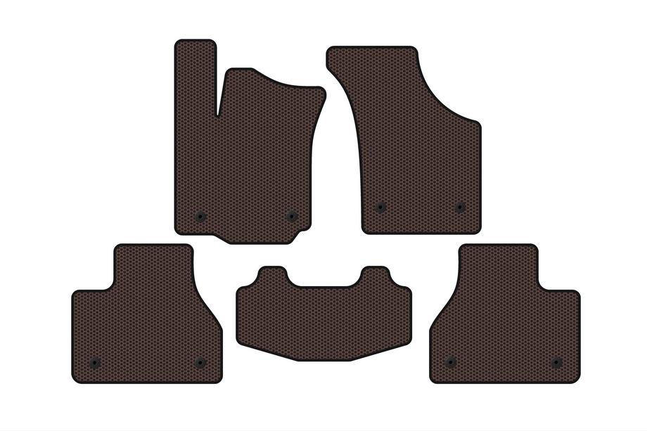 Volkswagen Phaeton 2002-2016 Rubber floor mats Carsuit (SD, short wheelbase, brown) Photo 1
