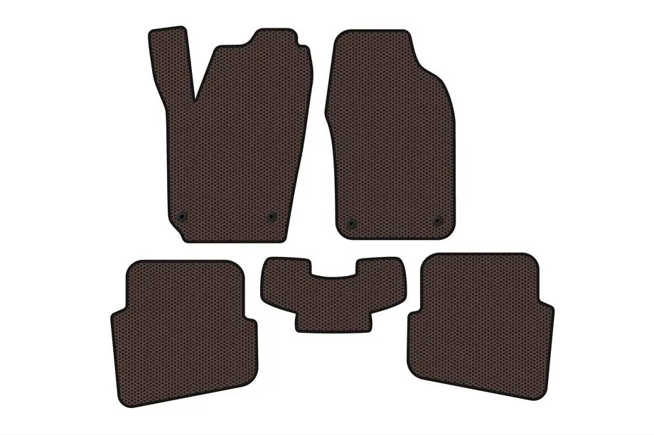 Volkswagen Polo 2001-2009 Rubber floor mats Carsuit (HB, 3/5-door, brown) Image