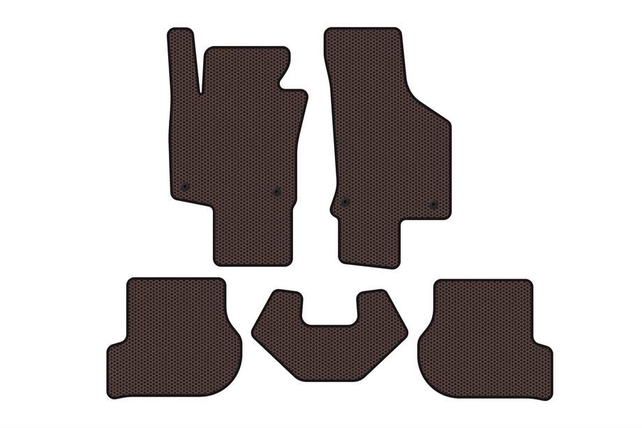 Volkswagen Scirocco 2008-2017 Rubber floor mats Carsuit (HB, 3-door, brown) Image