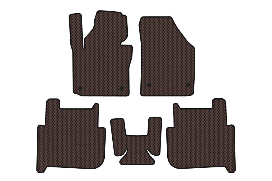 Volkswagen Touran 2003-2010 Rubber floor mats Carsuit (2 rows, 2006-2010, 7-seater, brown) Photo 1