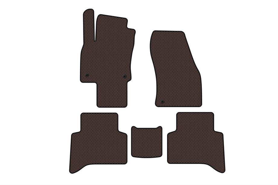 Volkswagen Touran 2015- Rubber floor mats Carsuit (5-seater, brown) Photo 1
