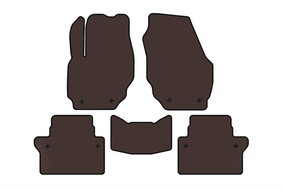 Volvo S80 2006-2016 Rubber Floor Mats Carsuit (Brown) Image