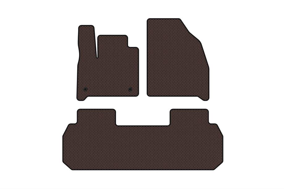 Chevrolet Traverse 2017- Rubber floor mats Carsuit (2 rows, brown) Photo 1