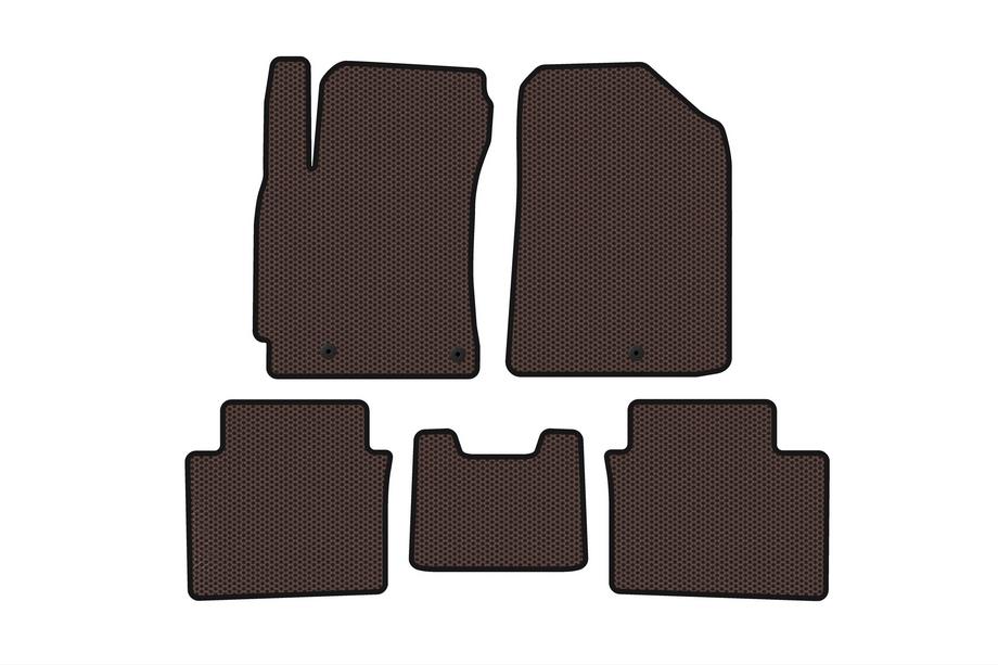 Kia Forte 2008–2024 Rubber Floor Mats Carsuit (2018-2021, Brown) Image
