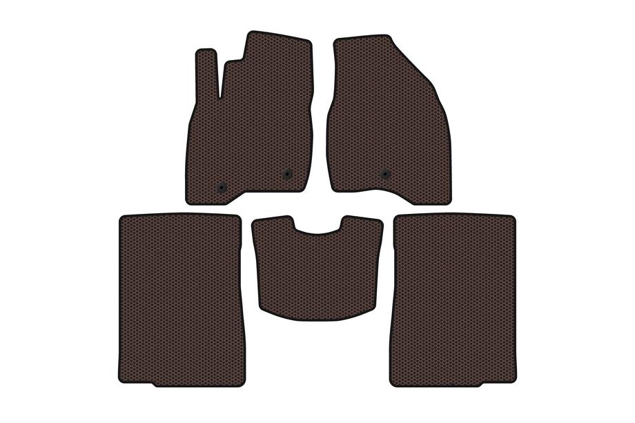 Ford Explorer 2011-2019 Rubber floor mats Carsuit (2015-2017, 2 rows, 7-seater, brown) Photo 1