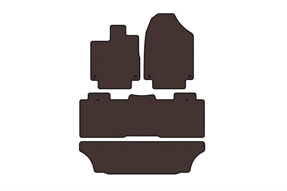 Honda Odyssey 2017– Rubber floor mats Carsuit (3 rows, brown) Photo 1