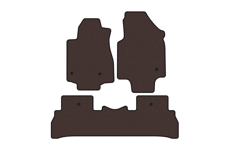 Honda Pilot 2008-2015 Rubber floor mats Carsuit (2008-2012, 7-seater, brown) Image