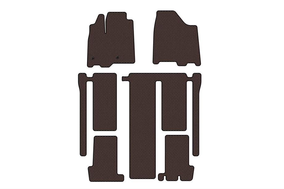 Toyota Sienna 2010-2020 Rubber floor mats Carsuit (3 rows, brown) Image