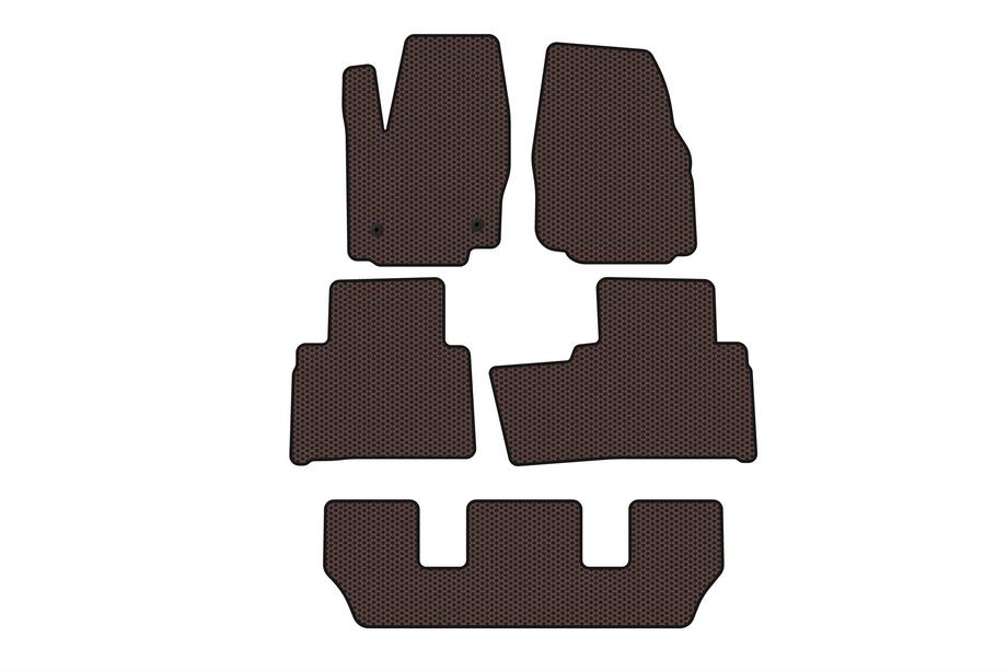 Ford Galaxy 2007-2015 Rubber floor mats Carsuit (3 rows, brown) Image