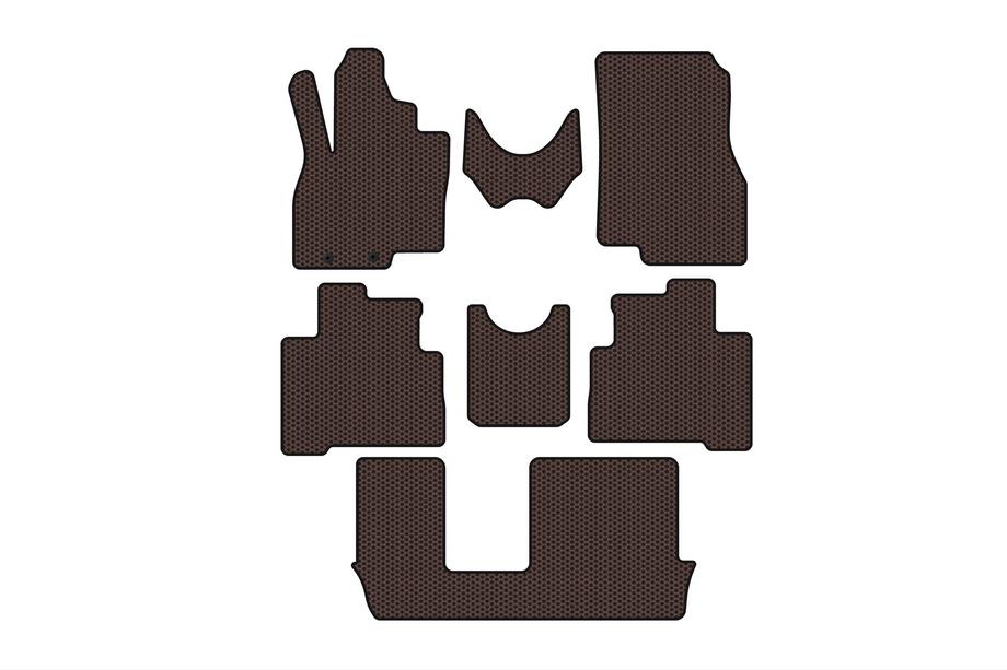 Mitsubishi Grandis 2003-2011 Rubber floor mats Carsuit (3 rows, brown) Photo 1