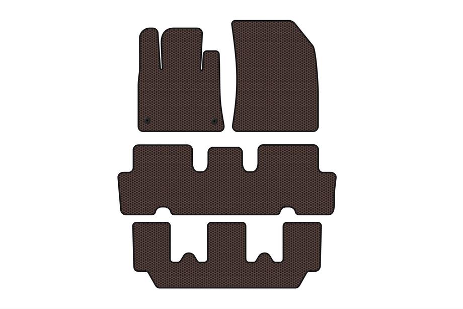 Citroen C-4 Picasso 2013–2022 Rubber Floor Mats Carsuit V1 (3 Rows, Brown) Photo 1