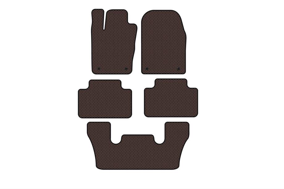 Dodge Durango 2010- Rubber floor mats Carsuit (3 rows, brown) Photo 1
