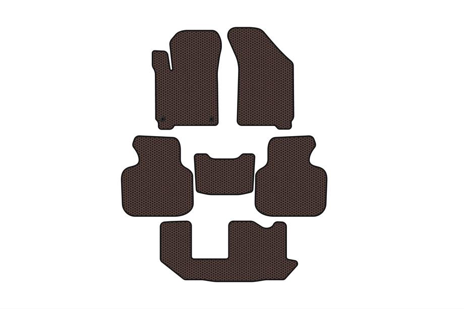 Dodge Journey 2008-2020 Rubber floor mats Carsuit (2011-2020, 3 rows, 7-seater, brown) Image