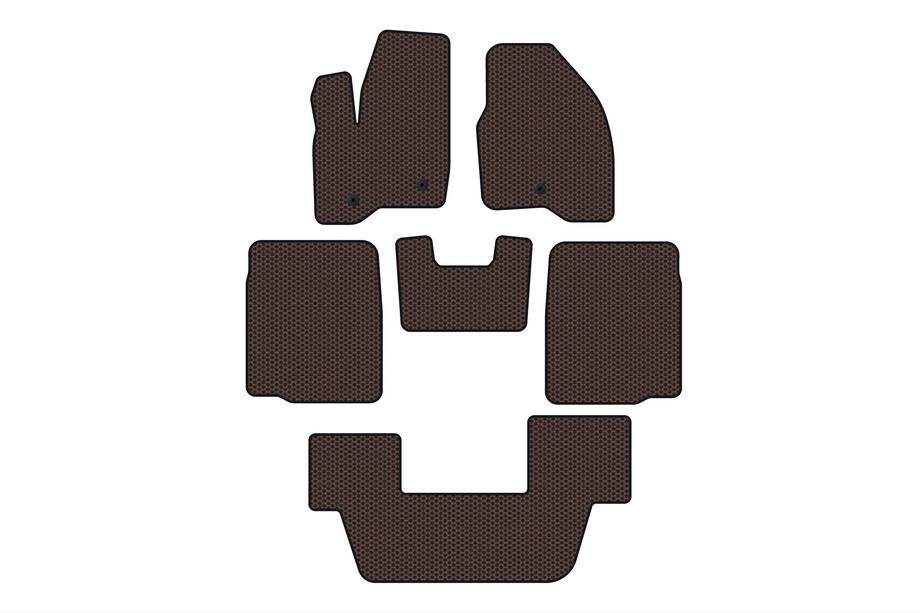 Ford Explorer 2011-2019 Rubber floor mats Carsuit (3 rows, 2011-2015, brown) Image