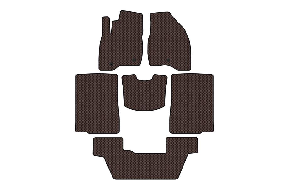 Ford Explorer 2011-2019 Rubber floor mats Carsuit (2015-2017, 3 rows, 7-seater, brown) Image