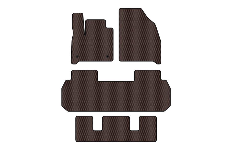 Chevrolet Traverse 2017- Rubber floor mats Carsuit (3 rows, brown) Image