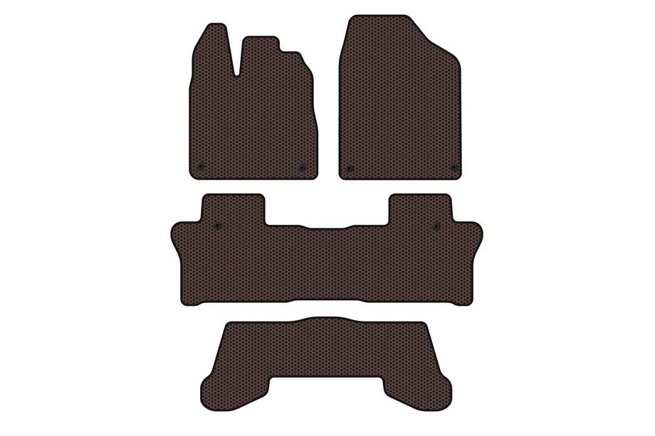 Honda Pilot 2015-2022 Rubber floor mats Carsuit (3 rows, brown) Image