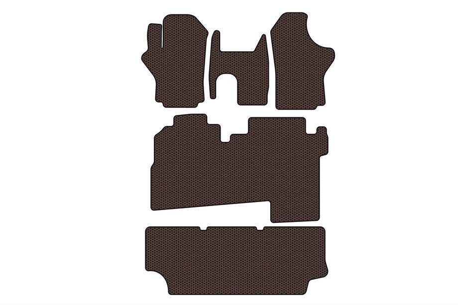 Hyundai H200, H1, Starex 1998-2007 Rubber floor mats Carsuit (2004-2007, 3 rows, 8-seater, brown) Photo 1