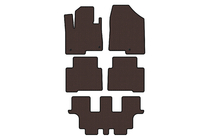 Hyundai Santa Fe 4 2018-2023 Rubber floor mats Carsuit (3 rows, for Grand, brown) photo 1