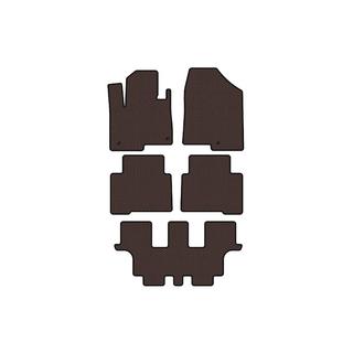 Rubber floor mats Carsuit (3 rows, for Grand, brown) Hyundai Santa Fe 4 2018-2023 photo 1