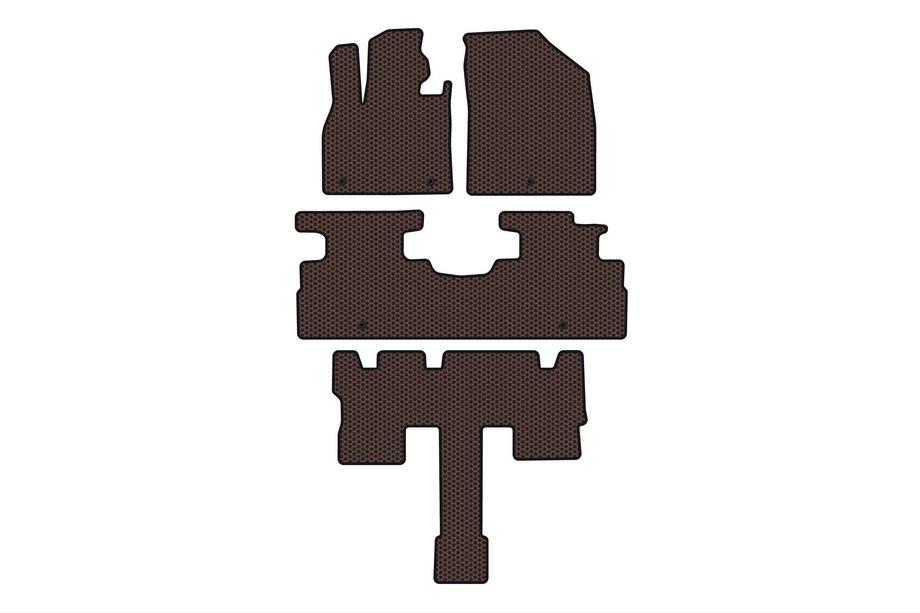 Hyundai Palisade 2018-2025 Rubber floor mats Carsuit (3 rows, 7-seater, brown) Image