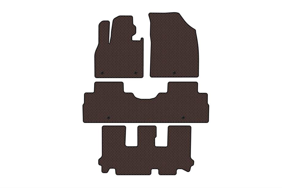 Hyundai Palisade 2018-2025 Rubber floor mats Carsuit (3 rows, 8-seater, brown) Image