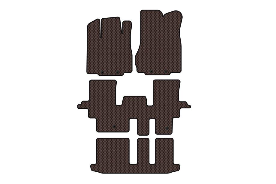 Infiniti QX60 2016-2021 Rubber floor mats Carsuit (3 rows, brown) Photo 1
