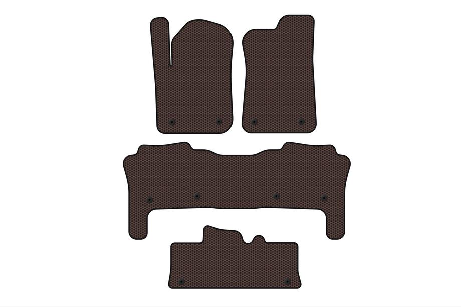 Infiniti QX56 2010-2013 Rubber floor mats Carsuit (3 rows, brown) Image