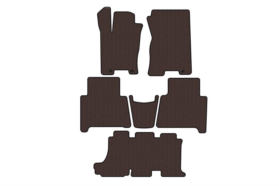 Kia Mohave 2008-2016 Rubber floor mats Carsuit (3 rows, brown) Image
