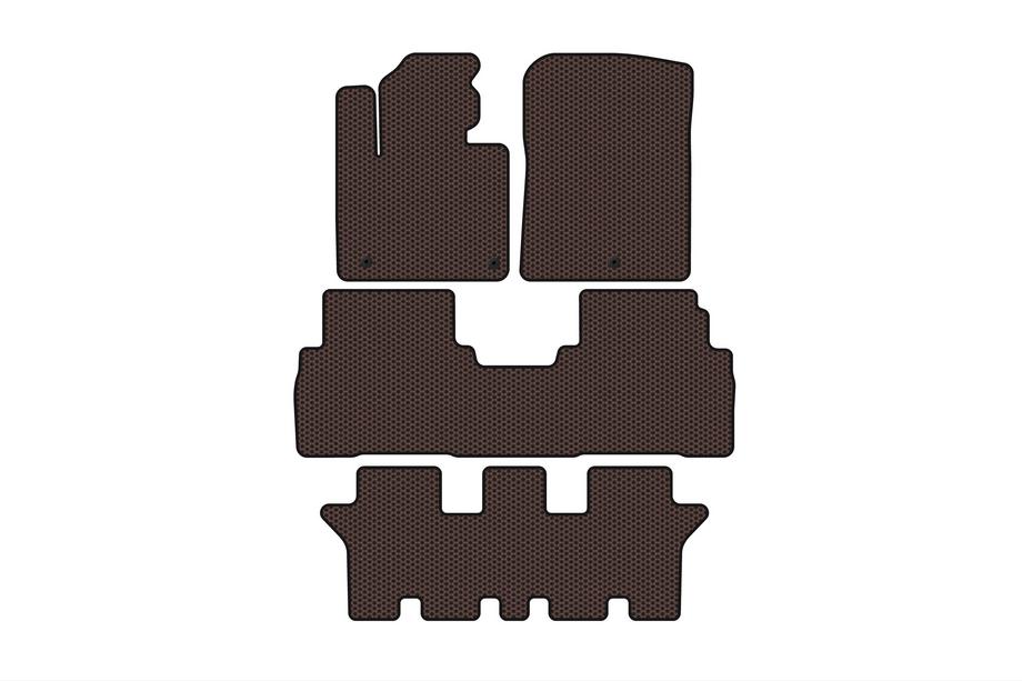 Kia Sorento III UM 2014-2020 Rubber floor mats Carsuit (3 rows, 7-seater, brown) Image