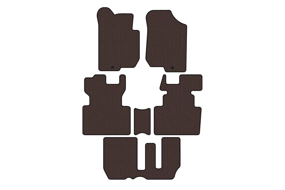 Kia Carens 1999-2012 Rubber floor mats Carsuit (2006-2012, 3 rows, 7-seater, brown) Photo 1