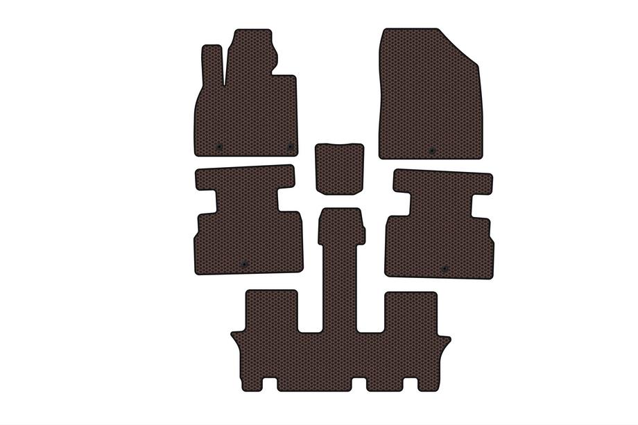 Kia Stonic 2017- Rubber floor mats Carsuit (3 rows, 7-seater, brown) Image