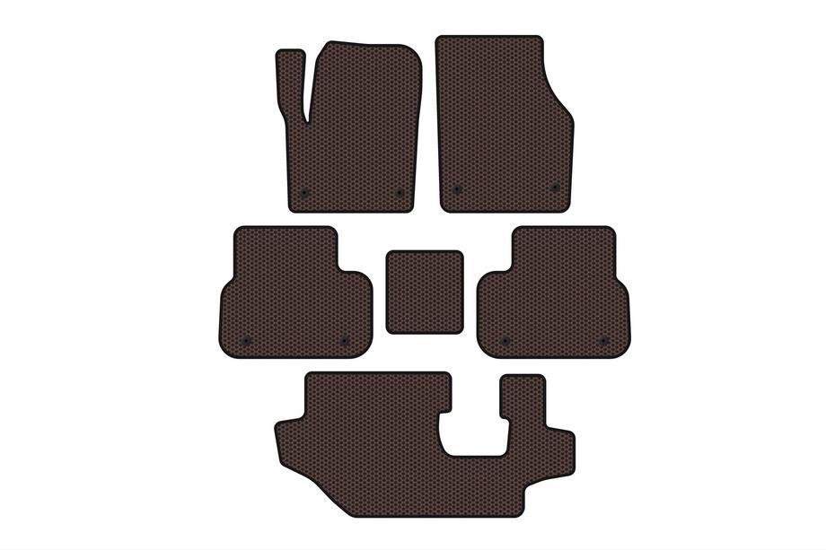 Land Rover Discovery Sport 2014- Rubber floor mats Carsuit (2014-2019, 3 rows, brown) Photo 1