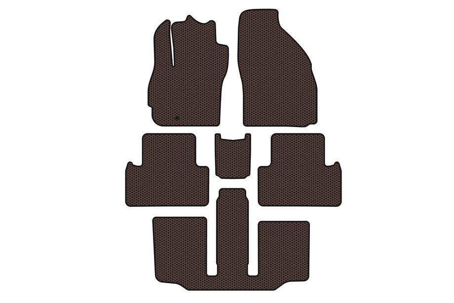 Mazda 5 2005-2009 Rubber floor mats Carsuit (3 rows, 7-seater, brown) Image