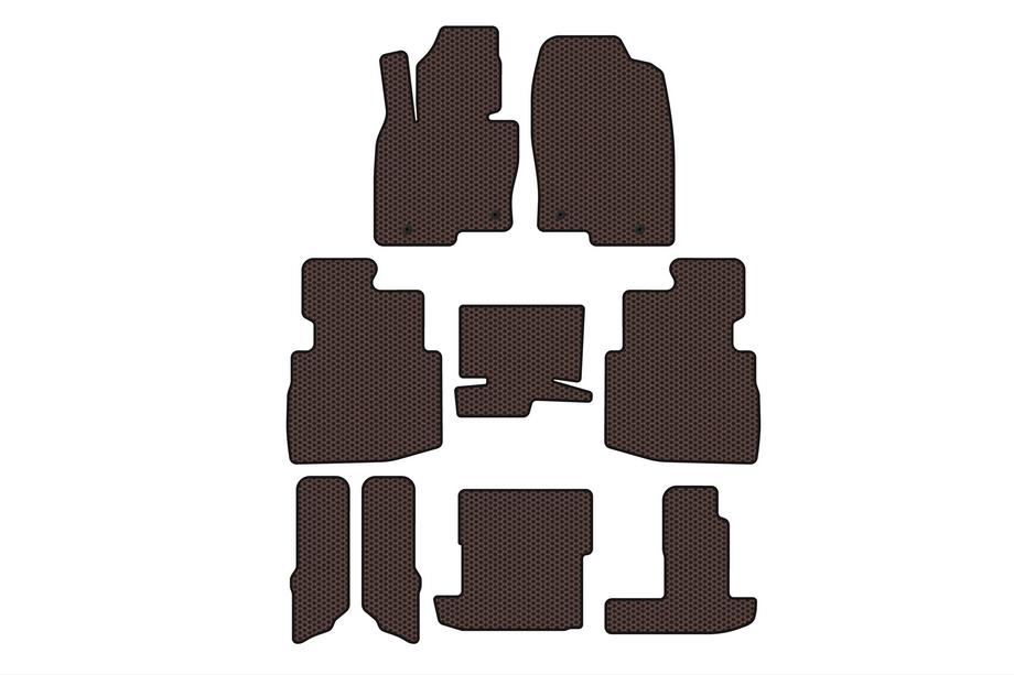Mazda CX-9 2017- Rubber floor mats Carsuit (3 rows, 7-seater, brown) Photo 1