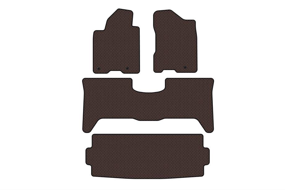 Nissan Armada 2003-2015 Rubber floor mats Carsuit (3 rows, 2003-2008 brown) Image