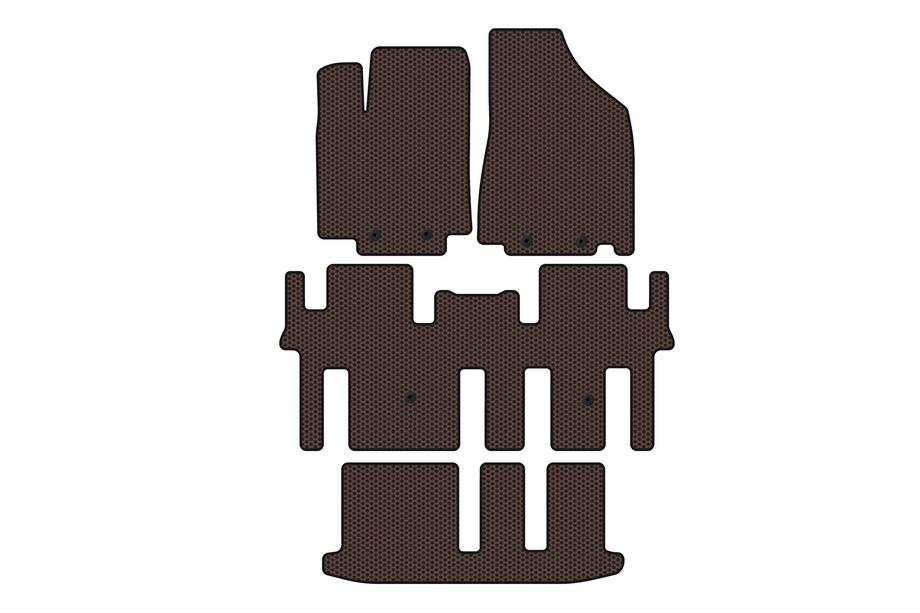 Nissan Pathfinder R52 2012-2021 Rubber floor mats Carsuit (3 rows, brown) Image