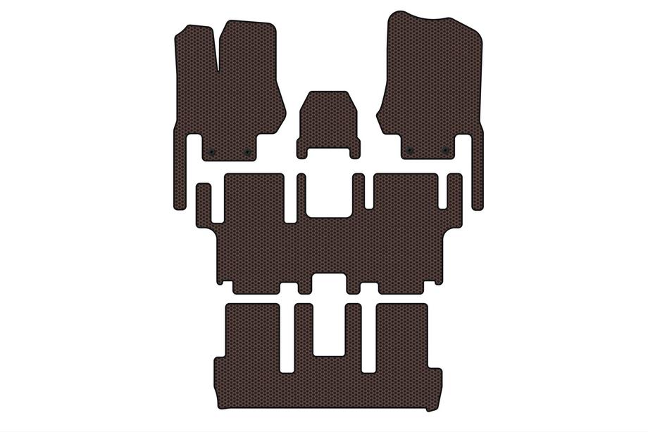 Nissan Quest 2011-2017 Rubber floor mats Carsuit (3 rows, 7-seater, brown) Image
