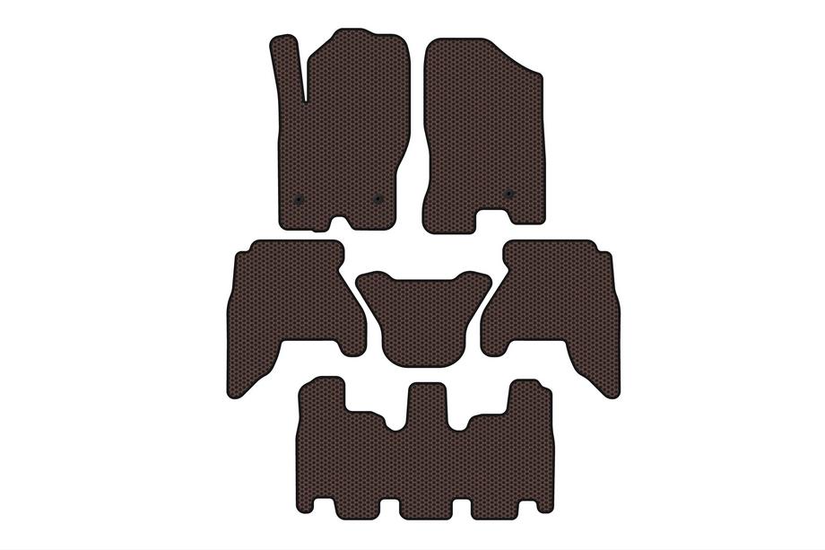 Nissan Pathfinder R51 2005-2014 Rubber floor mats Carsuit V1 (3 rows, brown, 2010-2014) Image